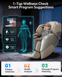 4D+3D Dual Mechanism Massage Chair Full Body, Zero Gravity Massage Chair Recliner with Segmented Dual SL Track, AI Fatigue Health Detection, 160° Flat Stretch, 8" HD Touchscreen & Voice Control,Brown