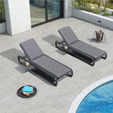PURPLE LEAF Outdoor Patio Chaise Lounge Chairs with Thick Cushion Dark Gray
