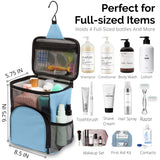 TERRA HOME College Dorm Room Essentials for Girls - Shower Caddy Dorm - Original, Portable, Durable, Roomy, Foldable Water Resistant Shower Bag in Light Pink with Metal Hook for Hanging (Light Blue)