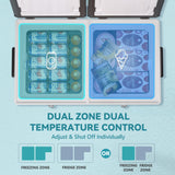 EUHOMY 12 Volt Refrigerator, 69QT Electric Cooler Powered by SECOP, Dual Zone Car Refrigerator -4℉~68℉