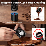 COOL KNIGHT Manual Coffee Grinder, 7-Edge SUS420 Stainless Steel Conical Burr, 72-Click External Adjustment, 25g Capacity, Aluminum Body, Walnut Handle