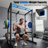 Sportsroyals Squat Rack, LAT Power Cage, Power Rack Multi-Function with Pulley System and Training Attachments for Home Gym
