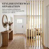 Quvex No-Drill Floor to Ceiling Room Divider, 8-Pack Metal Slats Privacy Screen Divider Column with Leveling Feet, Space-Saving Decorative Partition Posts for Home, Office & Stairway, Black