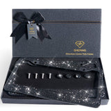 Shering Bling 2 Pack License Plate Frame with Premium Gift Box 1200pcs Rhinestones for Women (Black Rhinestones)