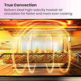 VAL CUCINA Retro Style Infrared Heating Air Fryer Toaster Oven, Extra Large Countertop Convection Oven 10-in-1 Combo, 6-Slice Toast, Enamel Baking Pan Easy Clean with Recipe Book, Classic Pink Color