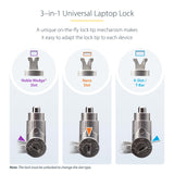 StarTech 25-Pack Universal Laptop Lock, 6.6ft, TAA (2m)