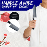 HMS 7-Inch Kiritsuke Chef Knife, Japanese HAP40 Triple-Layer Steel Kitchen Knife for Slicing and Chopping, Precision Kiritsuke Japanese Knife with Ergonomic Handle