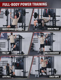 Major Fitness Drone3 Smith Machine, All-in-One Home Gym Squat Rack with Cable Crossover & Pull-Up Station, Heavy-Duty Strength Training (D3SMS-BLK (with Bench Elite BK & 230LB CLR BP-NEW)
