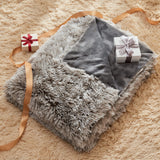 GONAAP Fuzzy Faux Fur Throw Blanket Frosty Grey Super Soft Cozy Plush Fuzzy Shaggy Blanket for Couch Sofa Bed (Frosty Grey, Throw(50"x60"))