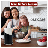 OLIXAN,Stainless Steel Paper Towel Holder Countertop, Modern Spiral Cover Design,Keep Paper Towel Clean,Weighted Base for Stability, Freestanding Easy One-Handed Operation for Kitchen Bathroom (Black)