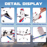 LEFEI Rc Plane, Remote Control Airplane for Boys Kids 8-12 Adults Toy Flying Airplane Skyriders Rc Jet Easy to Fly Outdoor Glider for Kids & Beginners (White)