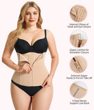 Gotoly Waist Trainer for Women Zipper Corset Shapewear Tummy Control Faja Body Shaper Waist Cincher Workout Girdle(Beige,3X-Large)