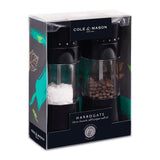 Cole & Mason Harrogate Black Salt and Pepper Grinder Set, Adjustable Ceramic Mechanism, Inverta, ABS Plastic, 154 mm, Gift Set, Includes 2 x Salt and Pepper Mills