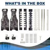 Salty Offshore and Inshore Waterproof Marine Grade 16 Rolling Fishing Rod Holder Dock/Garage Storage Rack, Gray/White Rush Creek Creations