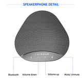Bluetooth Speakerphone, Conference Speaker with Microphone,360°Voice Pickup, with 2 Expansion Microphones, fits 8 People AIRHUG