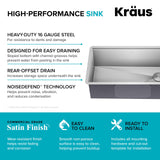 KRAUS Kore 32-Inch Undermount Workstation 16 Gauge Single Bowl Stainless Steel Kitchen Sink with Accessories, KWU110-32