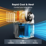 2026 Upgraded Portable Air Conditioners 14000 BTU, Smart Portable AC Unit with App & Remote Control, 4-in-1 Cooling, Heating, Dehumidifier, Fan for Rooms up to 700 sq.ft, 24H Timer, 2 Speed