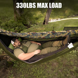 Night Cat Camping Hammock Tent: Lightweight Portable 4 in 1 Hammock with Rain Tarp and Mosquito Net for Hiking Jungle Outdoor Camouflage