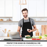 GREEN LIFESTYLE 12 Pack Bib Apron - Unisex Black Aprons, Machine Washable Aprons for Men and Women, Kitchen Cooking BBQ Bulk (Pack of 12, No Pockets, Black)