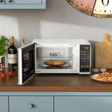Mainstays 0.7 Cu Ft Countertop Microwave Oven, 700 Watts Compact Microwave with LED Display, 10 Power Levels & 6 Quick-Set Menus Child Safety Lock & Timer Small Microwave for Dorm, Office, Kitchen
