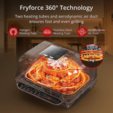 Indoor Grill And Air Fryer Combo 7-In-1 Fast And Evenly Heated 4QT Noiseless Smokeless & fatless, Transparent Window Air Fryer 1750W Electric Air Fryer
