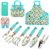 Garden Tools Set WANCHI 10 Piece Heavy Duty Floral Garden Tool Set Gardening Gifts for Women Men Birthday Rust-Proof Aluminum