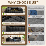 Modular Sectional Sofa Cloud Couch, No Assembly Sleeper Sofa Bed Boneless