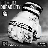 WYOX MMA Gloves Grappling Sparring, Boxing Gloves Men Women Muay Thai Martial Arts Training, Half Finger Adjustable Mitts Wrist Support Kickboxing Gloves, Cage Fighting Punching Bag Gloves WYOX