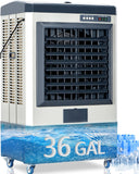 Uthfy 8979 CFM Swamp Cooler, 58" Evaporative Air Cooler with 36 Gal Water Tank, 5 Ice Box, 120° Oscillation, Portable Air Conditioner with 3 Speeds, Outdoor Cooling Fan for Garage, Factory Use, Patio