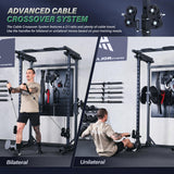 MAJOR FITNESS Drone3 Power Rack, 2500lbs Multi-Function Home Gym Squat Rack with Dual Pulley System