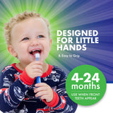 Brilliant Oral Care Baby Toothbrush with Soft Bristles and Round Head, for a Toddler Approved, Easy to Use All-Around Clean Mouth, Ages 0-2 Years, Pink Mint Yellow, 3 Pack