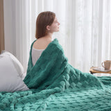 NEWCOSPLAY Super Soft Twin Blanket Mint Green Premium Silky Flannel Fleece 3D Checkered Lightweight Bed Blanket All Season Use (Mint Green Checkered, Twin(60"x80"))
