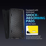 DCRCFIBER 100% Carbon Fiber License Plate Frame, All-Carbon Fiber snap-on 2/4-hole License Plate Frame, unobstructed View, Comes with Screw Covers and Shock-Absorbing Pads (Soccer Pattern)