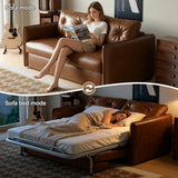 NessCarsti 63" Convertible Sofa Bed, Pull-Out Loveseat Couch with Mattress