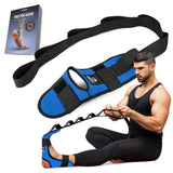 DMoose Fitness Foot & Calf Stretcher with Adjustable Padded Stretching Strap for Plantar Fasciitis, Hamstring, Heel Spurs and Achilles Tendonitis Relief - Yoga Leg Stretch Strap for Flexibility