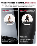 Yoga Mat - 72"x36" Extra Wide Exercise Mat - 1/4" Thick Dual Color PVC | Anti-Slip Surface & High Cushioning - Ideal for Yoga, Pilates & Home Workouts - Bonus Mesh Bag