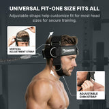 DMoose Fitness Neck Harness Plus for Weight Lifting - Soft Padded Head & Chin Strap with 30" Heavy Duty Steel Chain, 2 Bands & Door Anchor - Neck Exerciser & Strengthener (Neck Harness Plus)