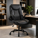 Home Office Desk Chair, Back Support Swivel Executive Office Chair with Wheels and Flip-Up Armrests