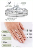 ALLORYA 925 Sterling Silver Solitaire Twisted Bridal Ring Set for Women with 0.49 ctw, Center (1/4 ct) & Side (0.24 ct) Round Lab Grown White Diamond, Size 5