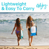 #WEJOY Folding Beach Chair for Adults, Lightweight Beach Chair with Shoulder Straps, High Back Camping Chairs with Hard Armrest, Supports 300lbs for Outdoor Lawn Concert (Blue)