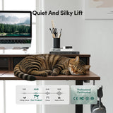 L Shaped Standing Desk with Drawers 63 x 48 Inch Adjustable Height, Electric Corner Desk with Storage