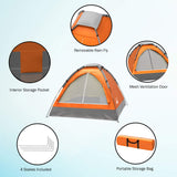 2-Person Camping Tent - Includes Rain Fly and Carrying Bag - Lightweight Compact Outdoor Tent for Backpacking, Hiking, or Beaches by Wakeman (Orange)