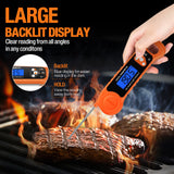 AMMZO Digital Meat Thermometer for Grilling, Candy Thermometer Instant Read Food Thermometer Waterproof with Backlight (Orange)