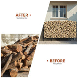 Outdoor Indoor Firewood Storage Holder with Cover, Heavy Duty Metal Log Stacker Rack with Weather Resistant 600D Oxford Fabric Cover, Wood Pile Storage Carrier Organizer Stand for Fireplace, Black