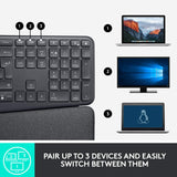 Logitech Ergo K860 Wireless Ergonomic Keyboard with Wrist Rest and MX Vertical Wireless Mouse