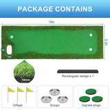 Ponsonbay Golf Putting Green Indoor 3.3x10 Ft Large Golf Putting Mat Professional Artificial Grass Turf Practice Mat with Sand Pit for Home, Office & Outdoor