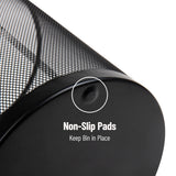 Mind Reader Mesh Trash Can, Set of 3, Waste Paper Basket, Round, Office, Metal Mesh, 11.5" L x 11.5" W x 13.75" H, Black