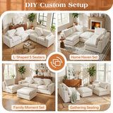 Vellorise 136" Cloud Modular Sectional Sofa with Detachable Seat Cushion
