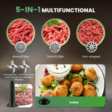 Huanyu 2000W Heavy Duty Electric Meat Grinder for Bone and Game Meat, 5-Speed Touchscreen with Auto Reverse, #10 Outlet Ideal for Homemade Pet Food, Venison, and Home Kitchen