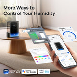 DREO 8L Smart Humidifiers for Bedroom 600ft², 80H Runtime Warm&Cool Supersized Mist Humidifier for Large Room Indoor, Quiet Whole House humidifier for Baby, Plants, with Alexa/Google, Black, HM717S